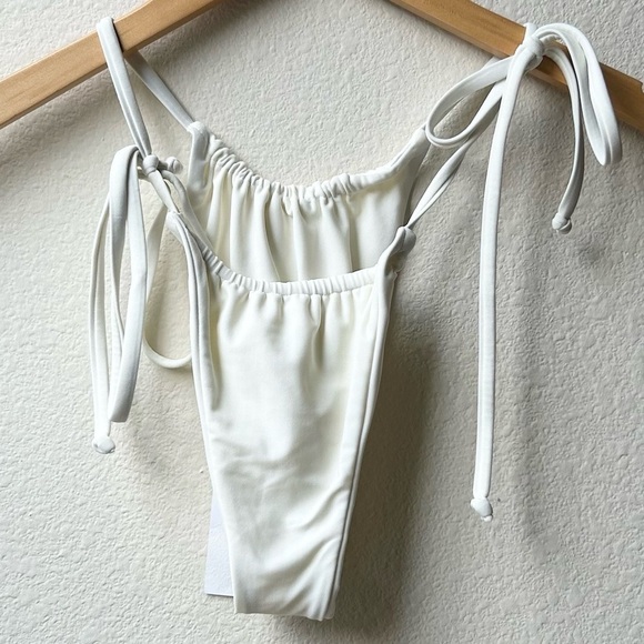 NWT DEVON WINDSOR White Hannah Tie Bikini Bottoms Sz L - Picture 7 of 15
